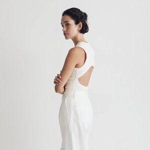 Madewell Crewneck Bodysuit with Cutout in Sleekhold - Large - NWT